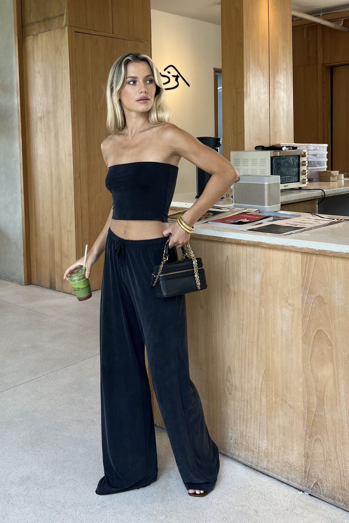 Bandeau Tube Top Cupro - Faded Black