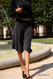 Ruched Flowy Skirt Cupro - Faded Black