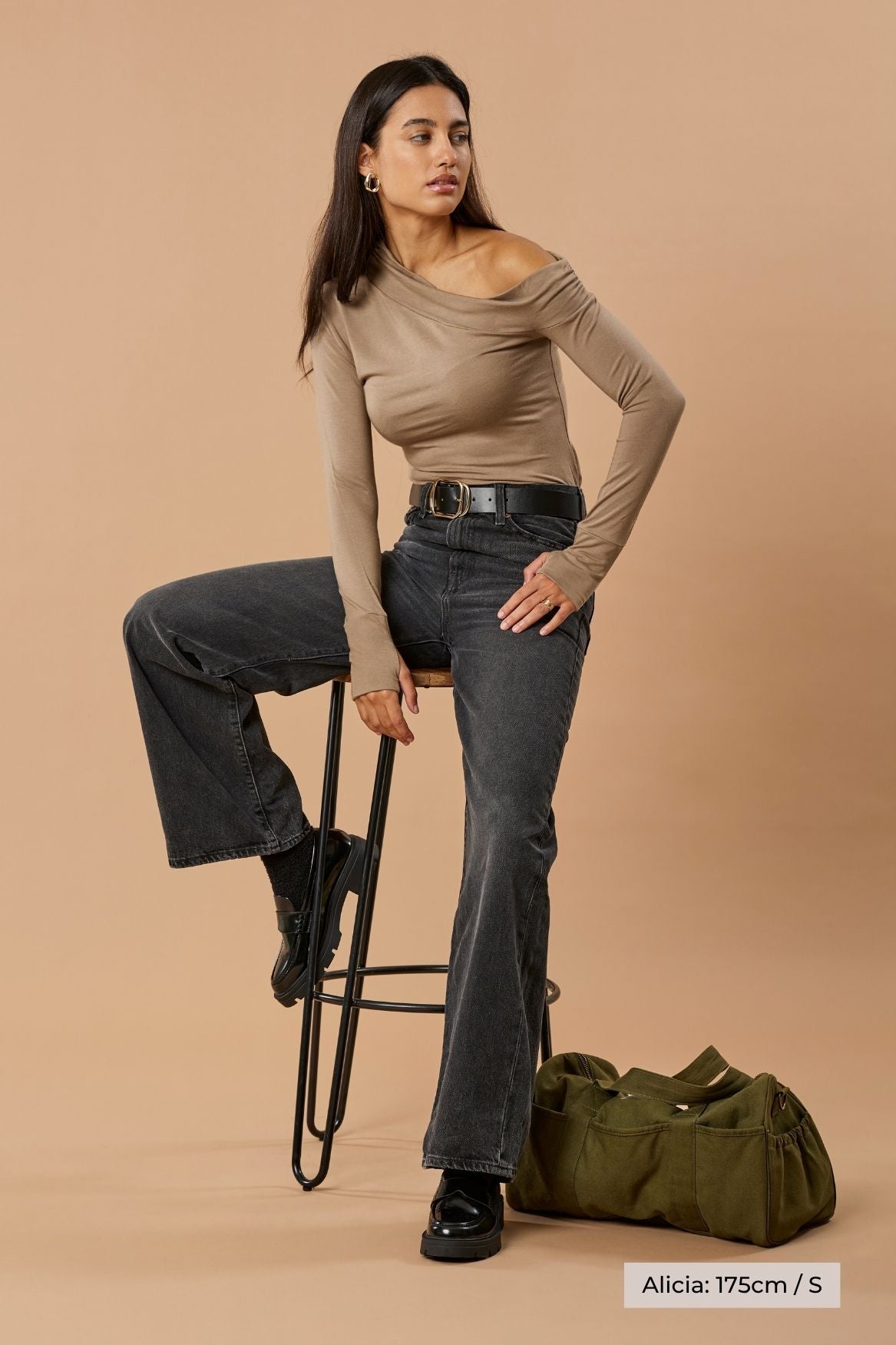 Asymmetrical Longsleeve Micro Modal – Taupe Brown - Narah Soleigh | Luxe Line