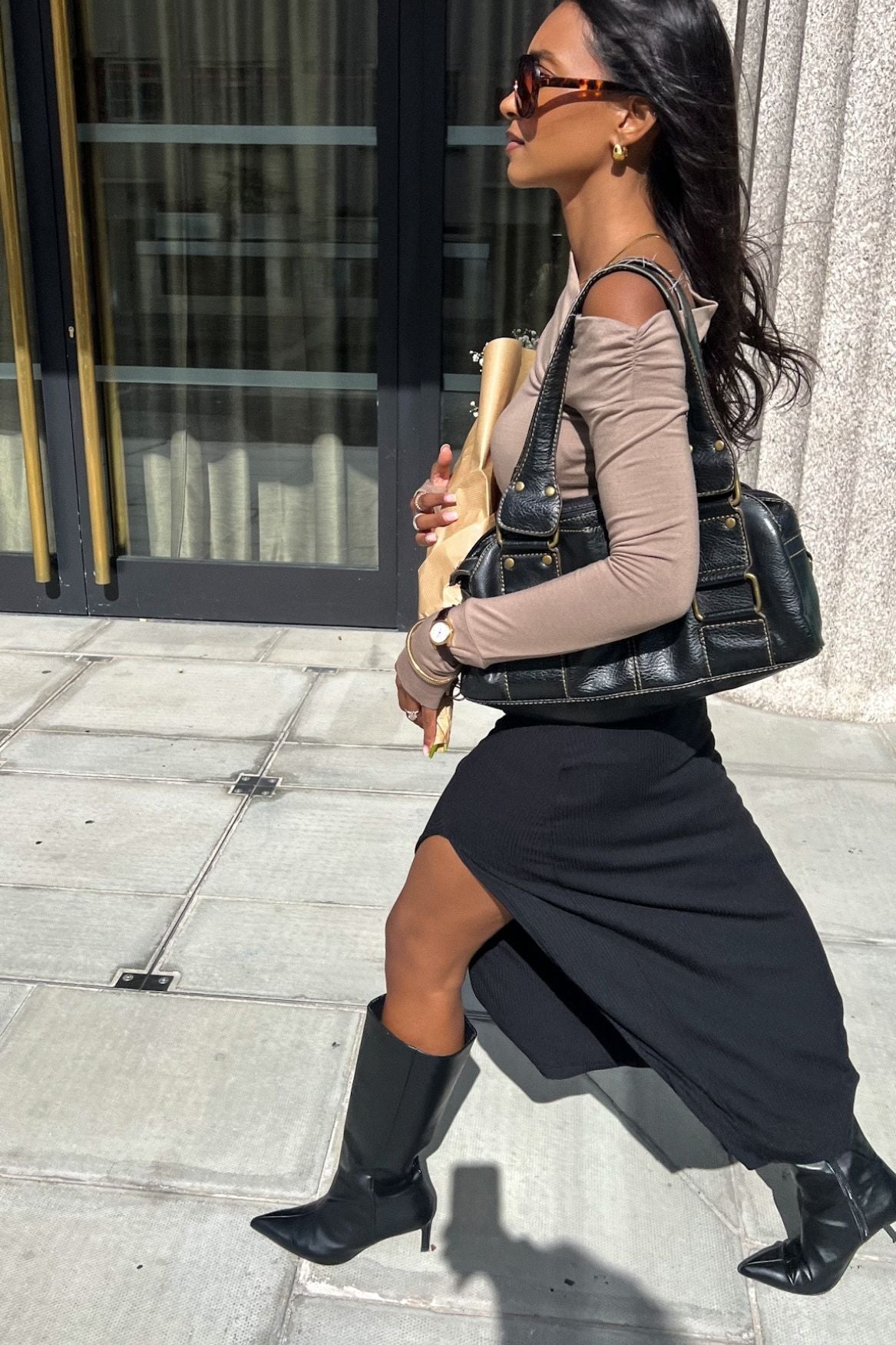 Asymmetrical Longsleeve Micro Modal – Taupe Brown - Narah Soleigh | Luxe Line