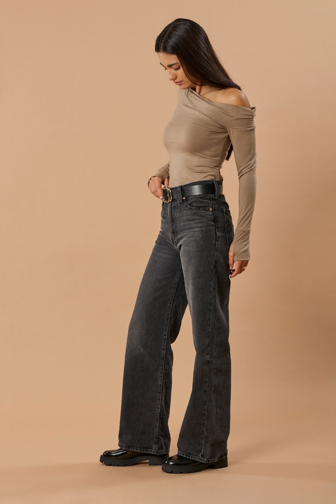 Asymmetrical Longsleeve Micro Modal – Taupe Brown - Narah Soleigh | Luxe Line