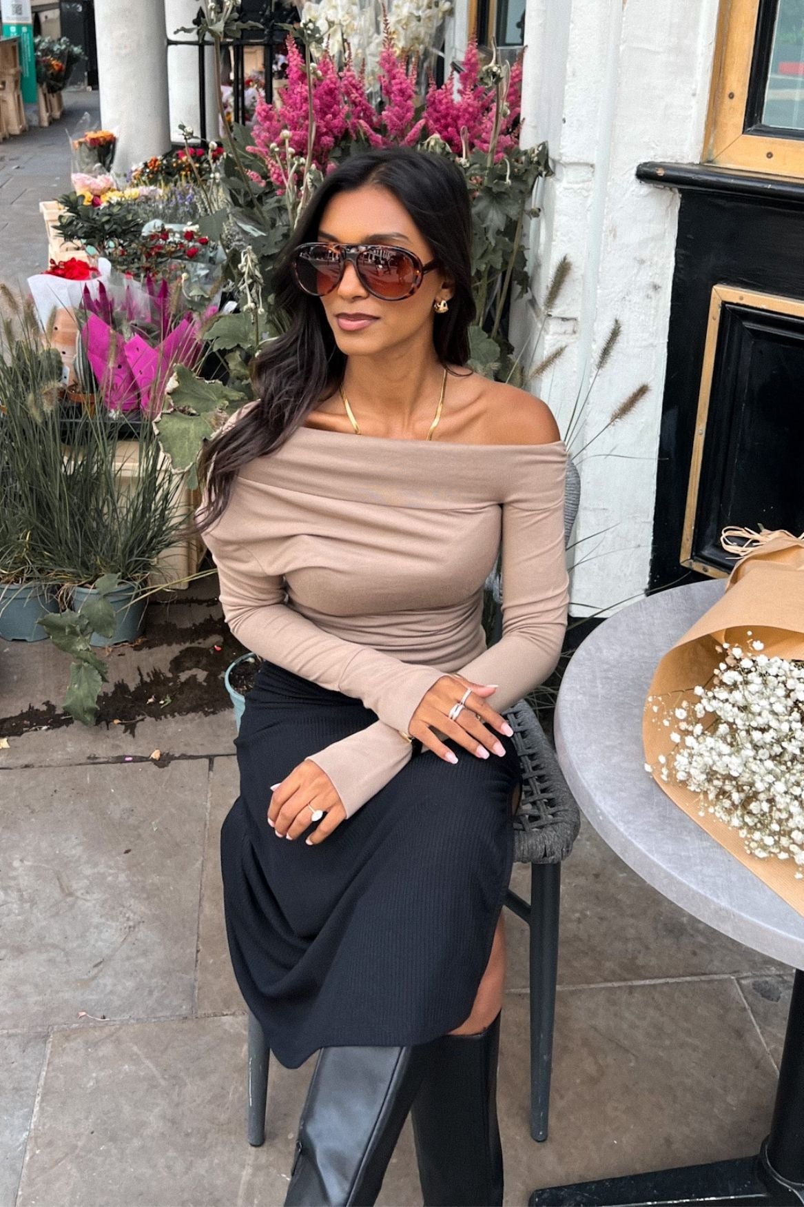 Asymmetrical Longsleeve Micro Modal – Taupe Brown - Narah Soleigh | Luxe Line