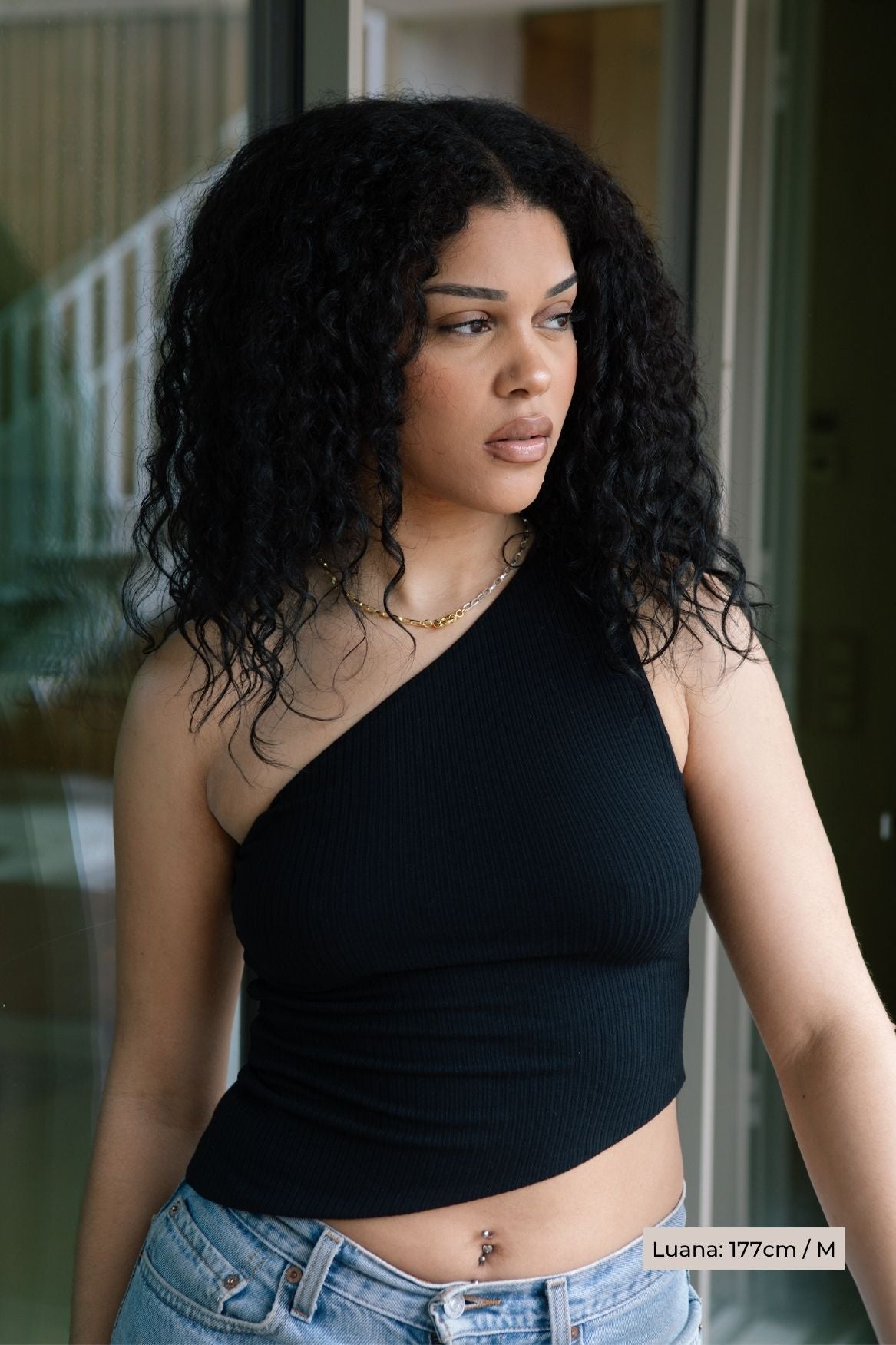 Asymmetrical One-Shoulder Top Modal - Black - Narah Soleigh