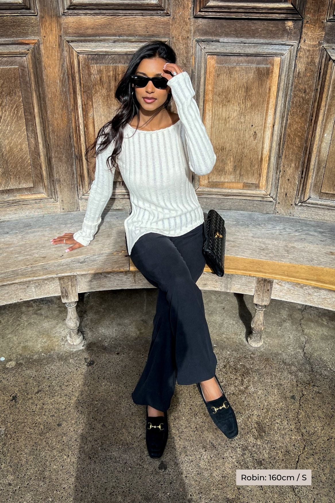 Asymmetrical Ribbed Longsleeve Organic Cotton - Ecru - Narah Soleigh | Luxe Line