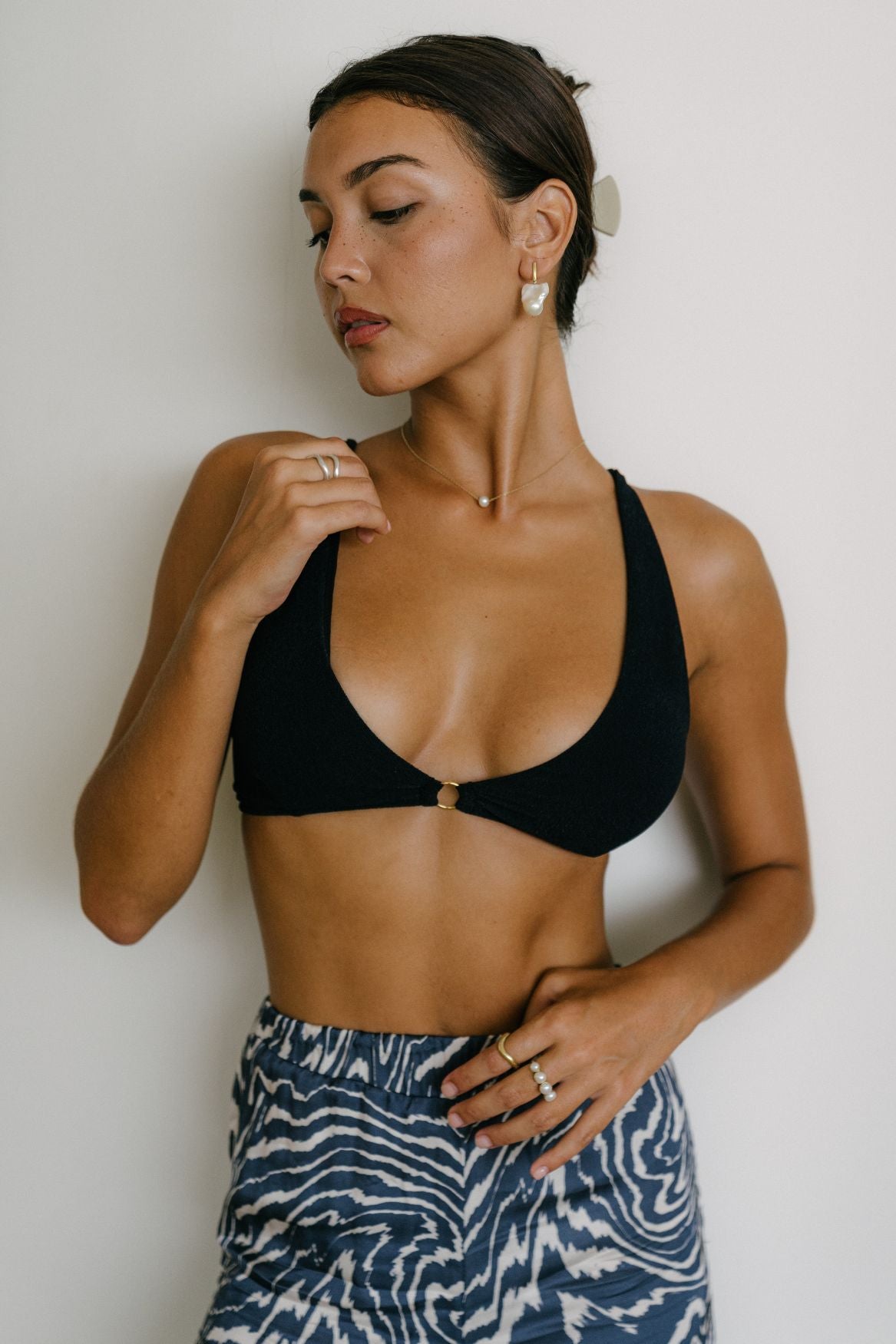 Bikini Top Faye - Black Terry - Narah Soleigh