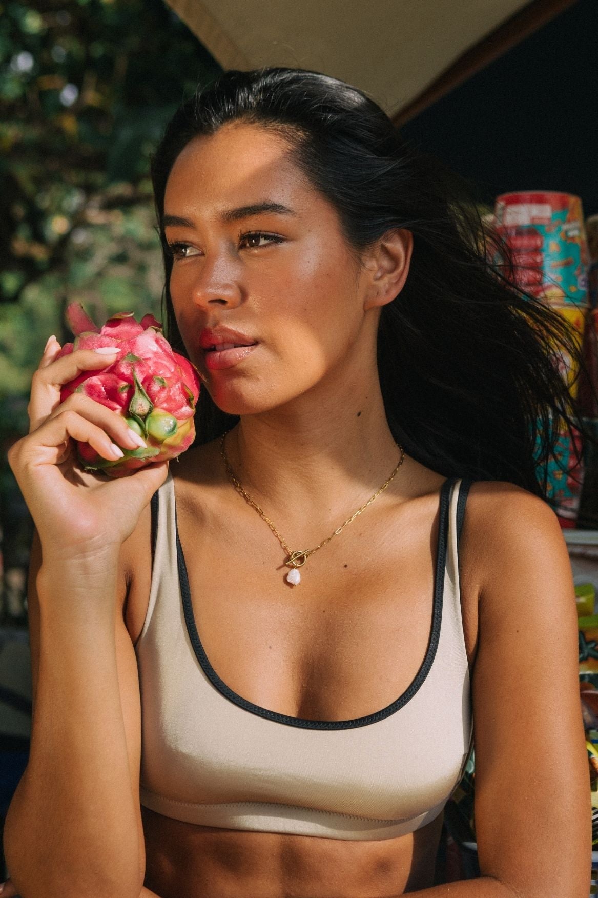 Bikini Top Jade - Golden Sand & Black - Narah Soleigh