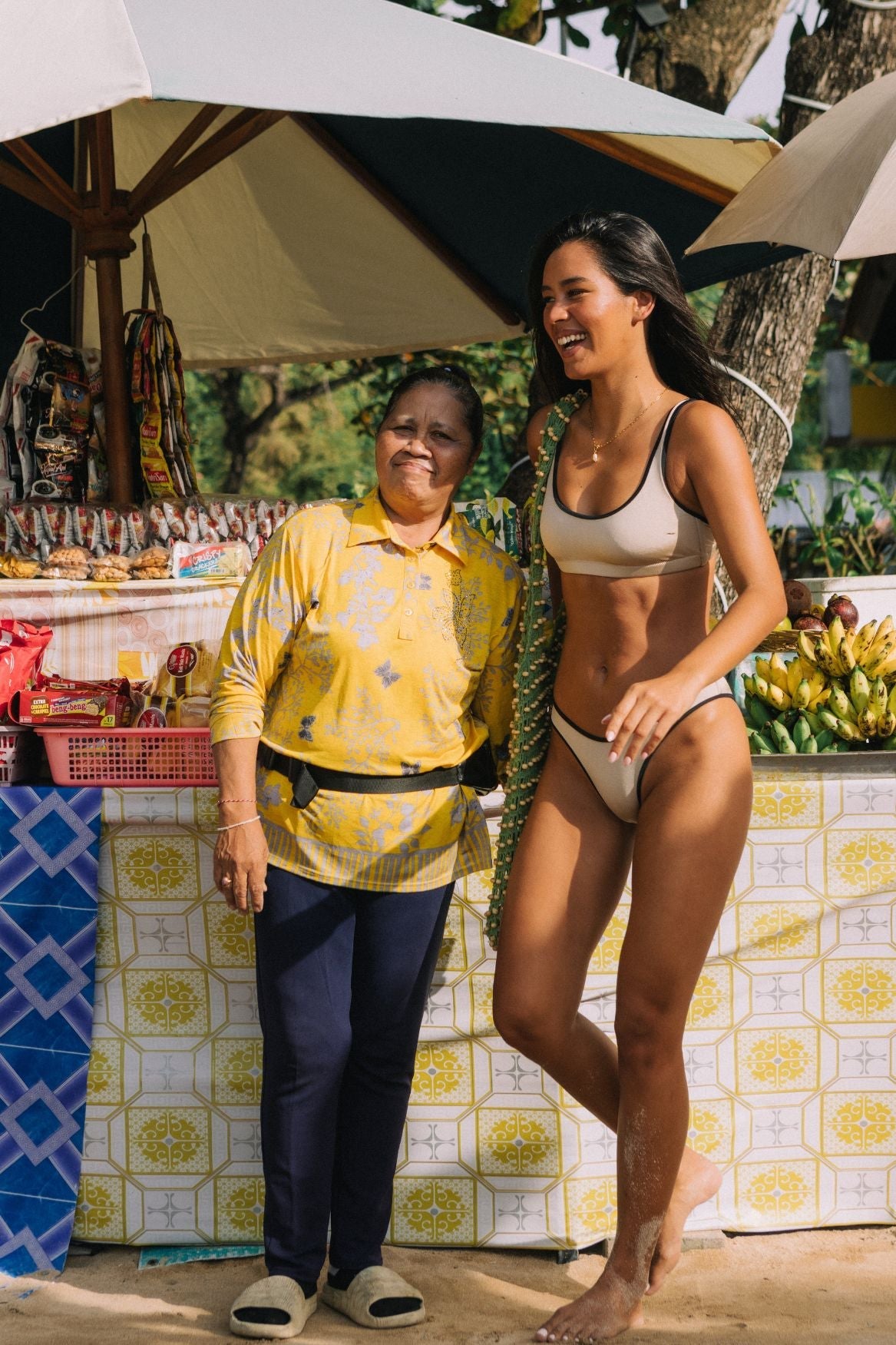Bikini Top Jade - Golden Sand & Black - Narah Soleigh