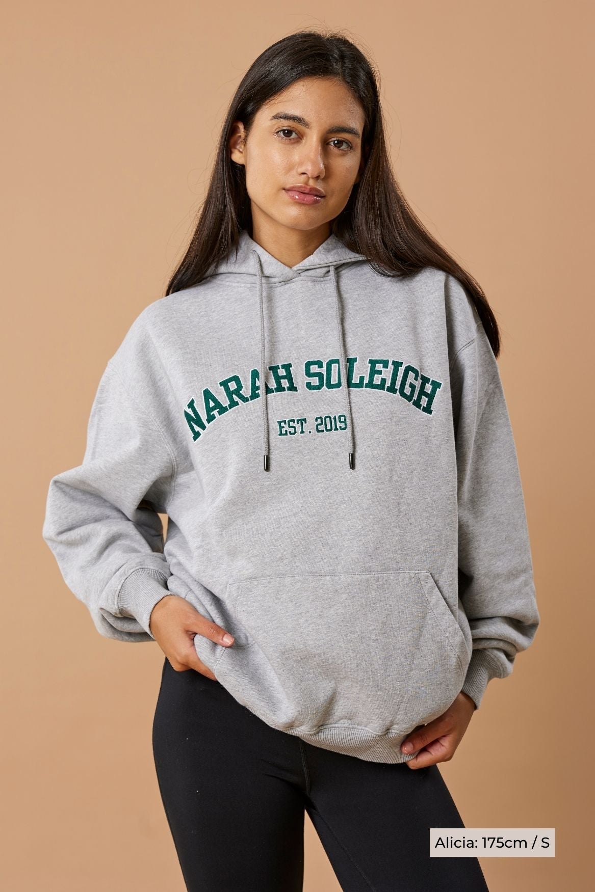 College Hoodie Organic Cotton - Grey Melange - Narah Soleigh