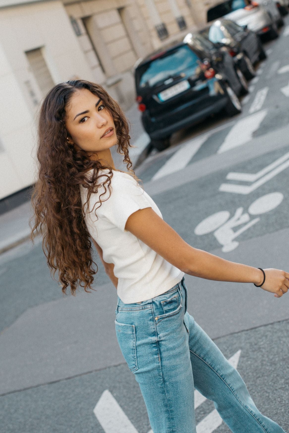 Crop Top Palm Tree Organic Cotton - Off - White - Narah Soleigh
