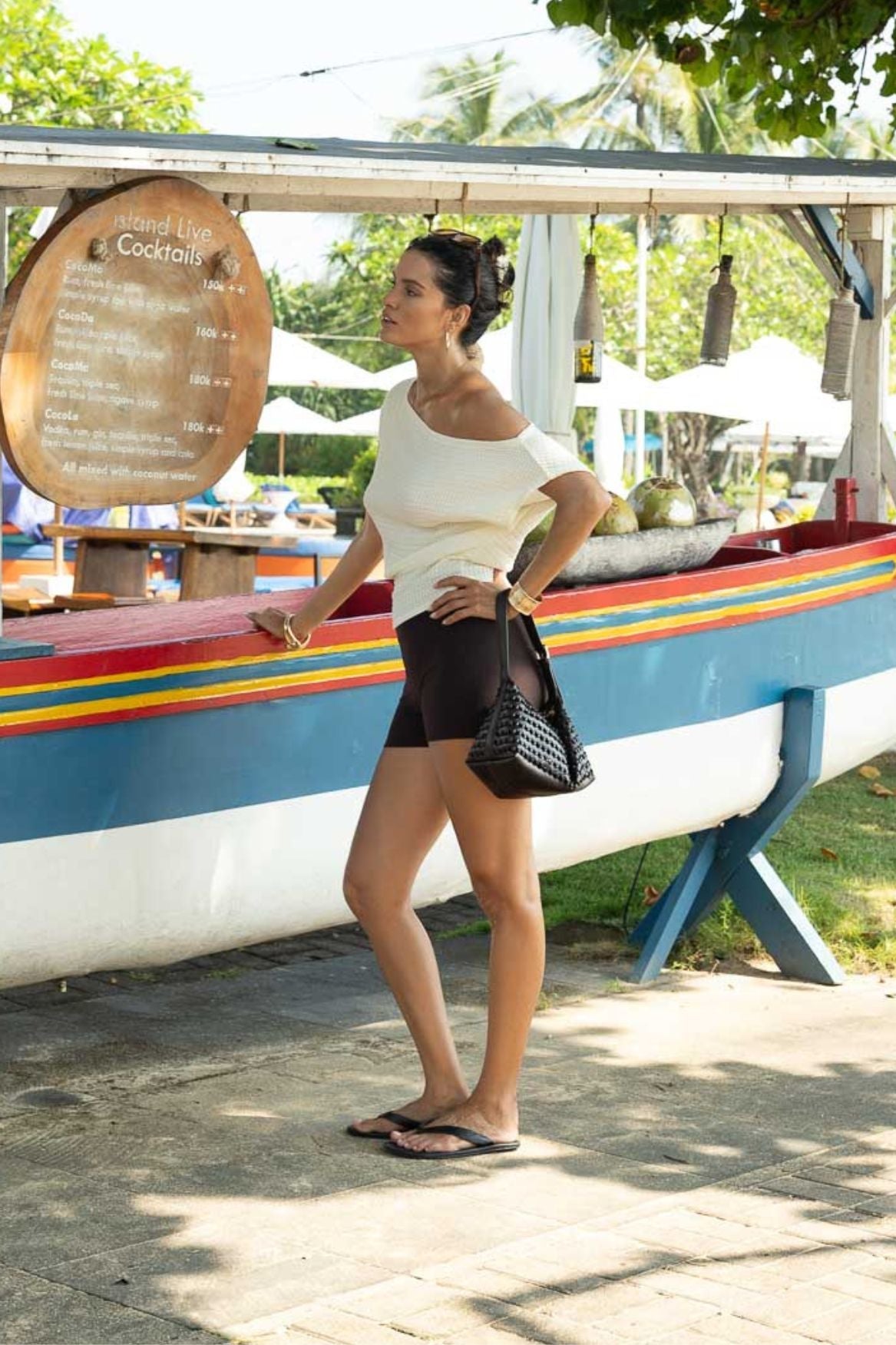 High - Waisted Shorts Tara - Chocolate Brown Terry - Narah Soleigh