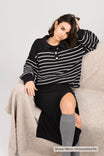 Knit Sweater Elise Organic Cotton - Black & White Striped - Narah Soleigh | Luxe Line
