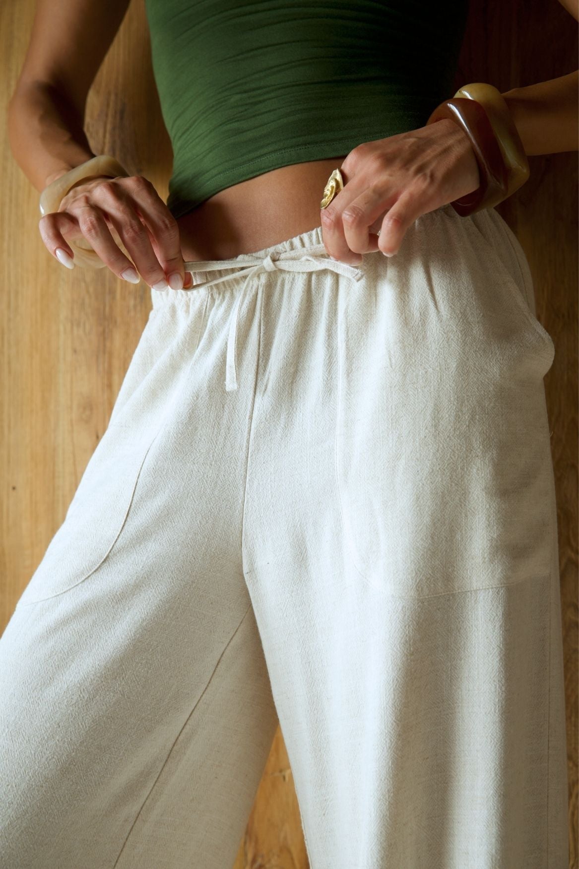 Linen Pant Selma - Ecru - Narah Soleigh | Luxe Line