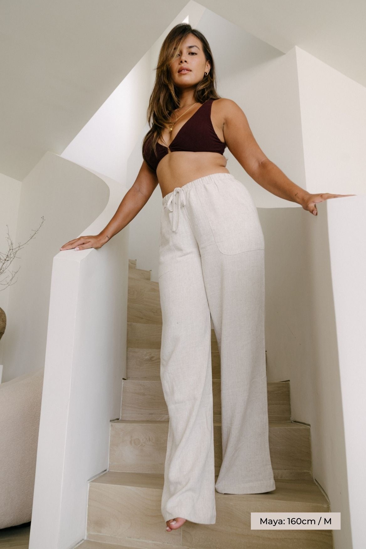 Linen Pant Selma - Ecru - Narah Soleigh | Luxe Line