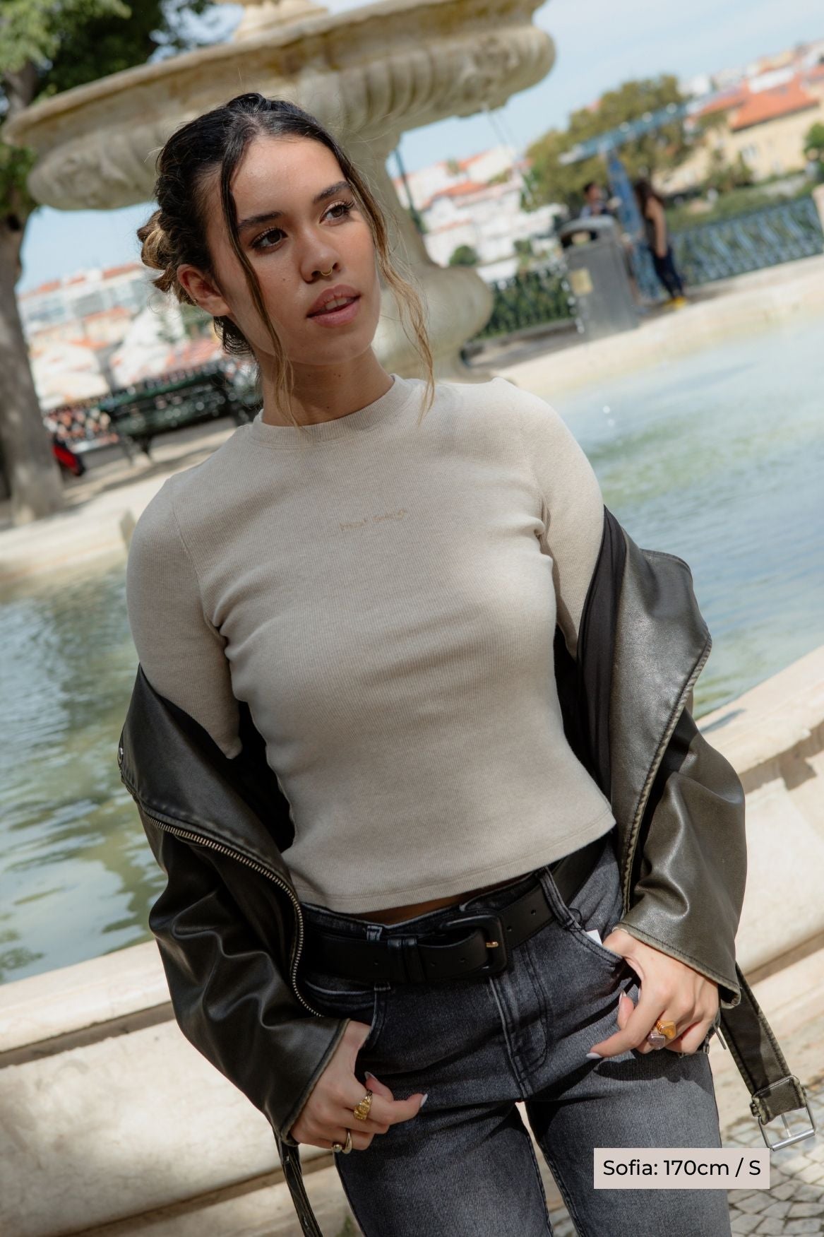 Longsleeve Lena Organic Cotton - Beige Melange - Narah Soleigh