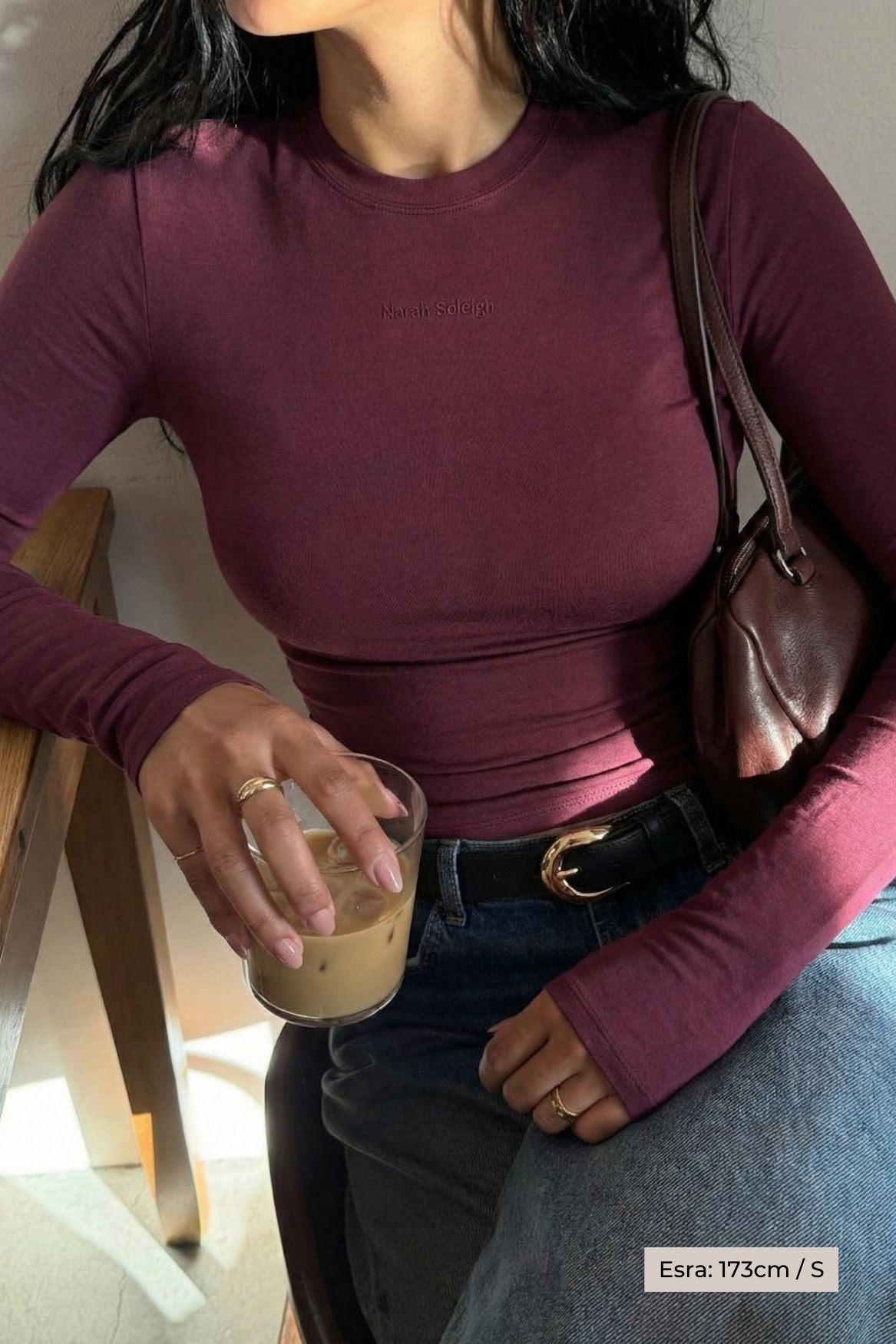 Longsleeve Liv Micro Modal - Dark Cherry - Narah Soleigh | Luxe Line