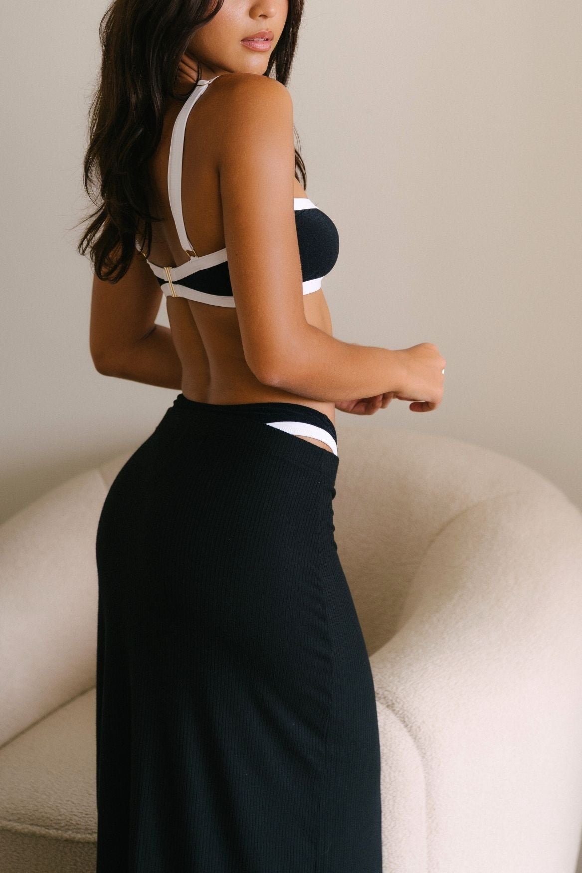 Midi Skirt Amara Modal - Black - Narah Soleigh | Luxe Line