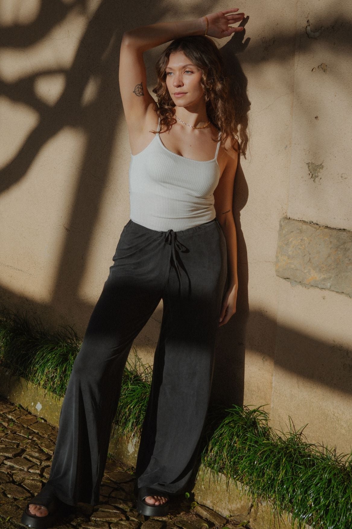 Ribbed Cami Top Modal - Greige - Narah Soleigh | Luxe Line