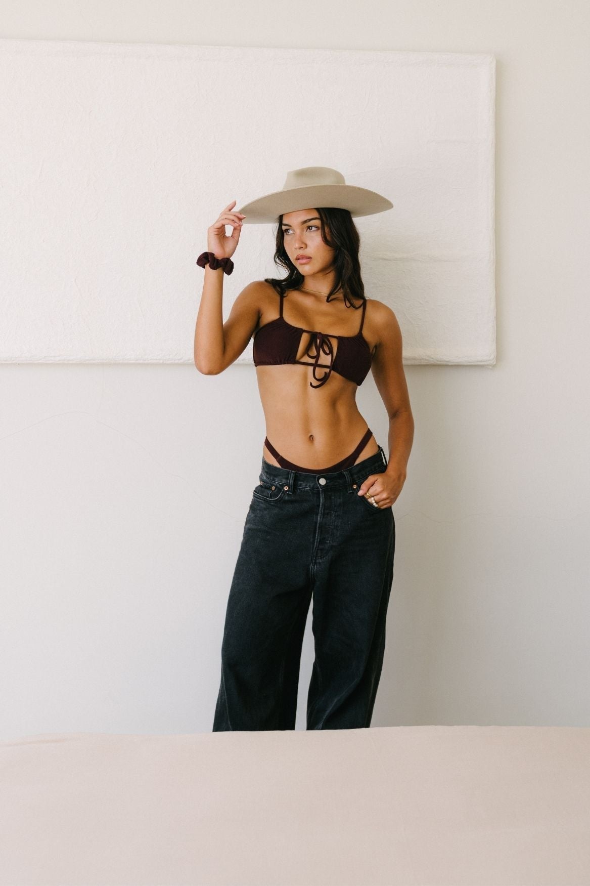 Scrunchie - Bordeaux Red Terry - Narah Soleigh