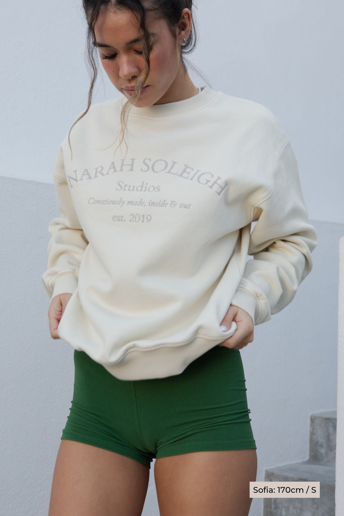 Studio Sweatshirt Organic Cotton - Off - White - Narah Soleigh | Luxe Line