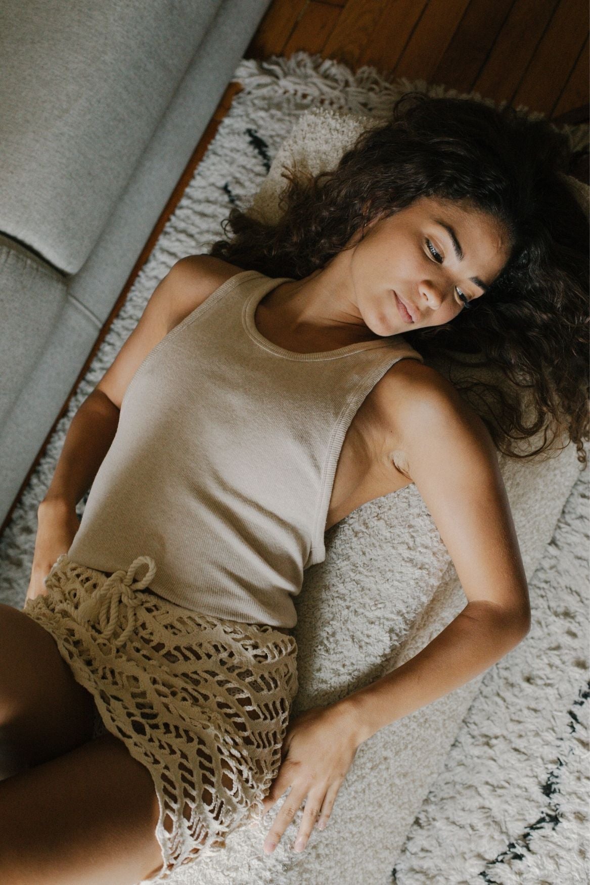 Tank Top Ines Organic Cotton - Beige Melange - Narah Soleigh