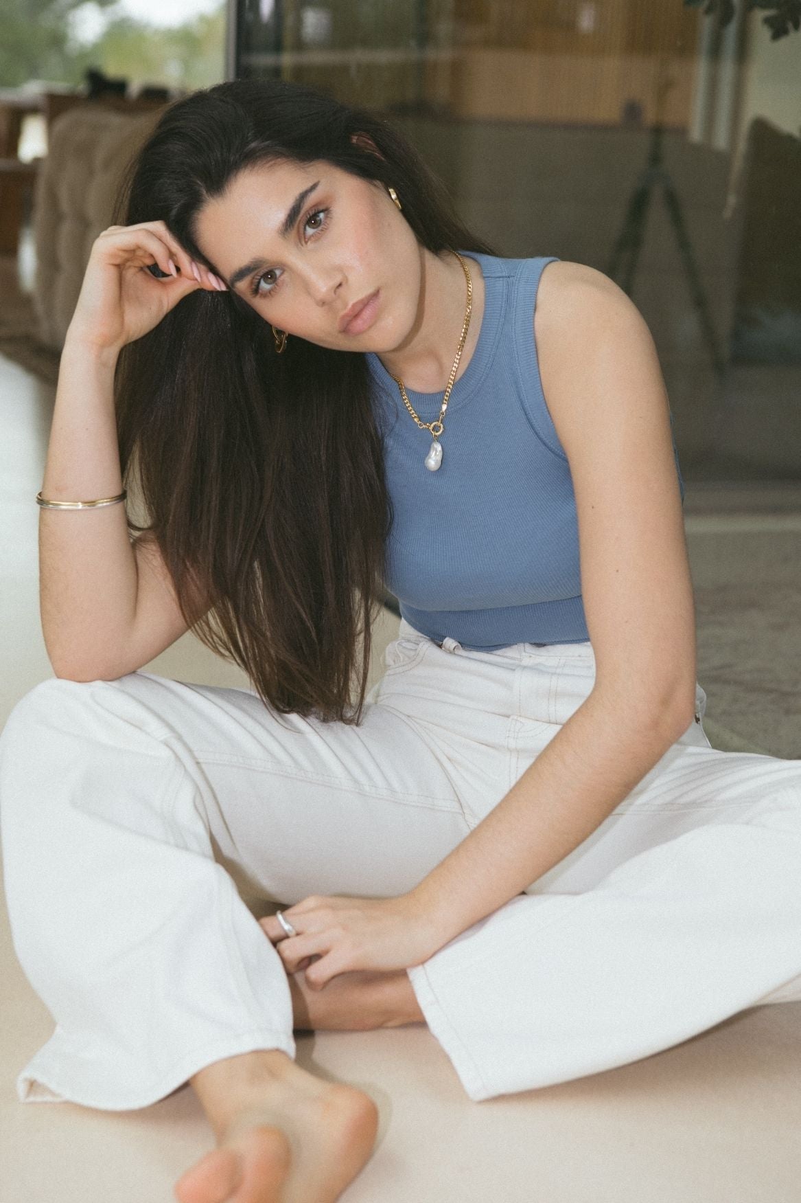 Tank Top Leah Organic Cotton - Baby Blue - Narah Soleigh