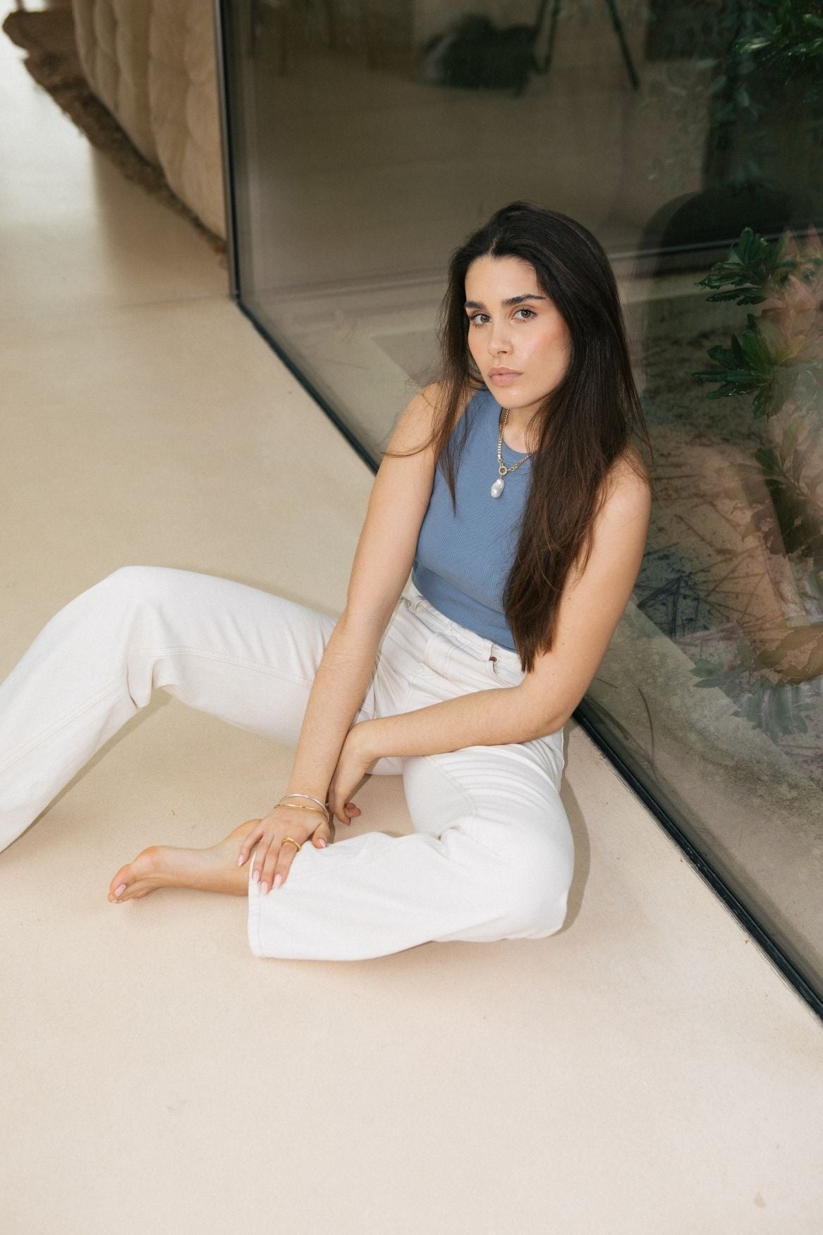 Tank Top Leah Organic Cotton - Baby Blue - Narah Soleigh