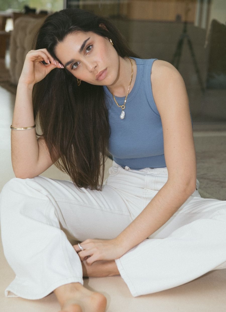 Tank Top Leah Organic Cotton - Baby Blue - Narah Soleigh