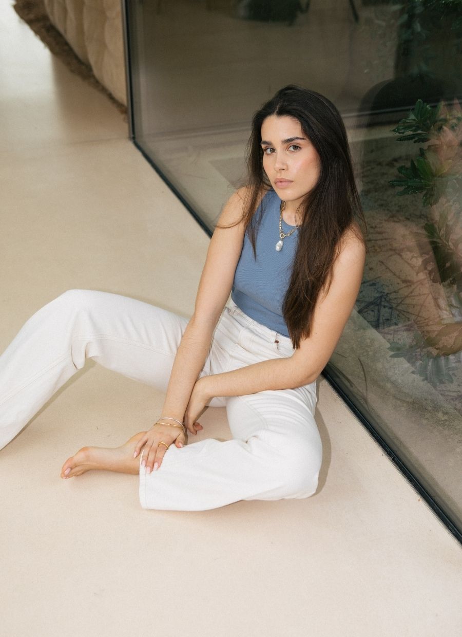 Tank Top Leah Organic Cotton - Baby Blue - Narah Soleigh