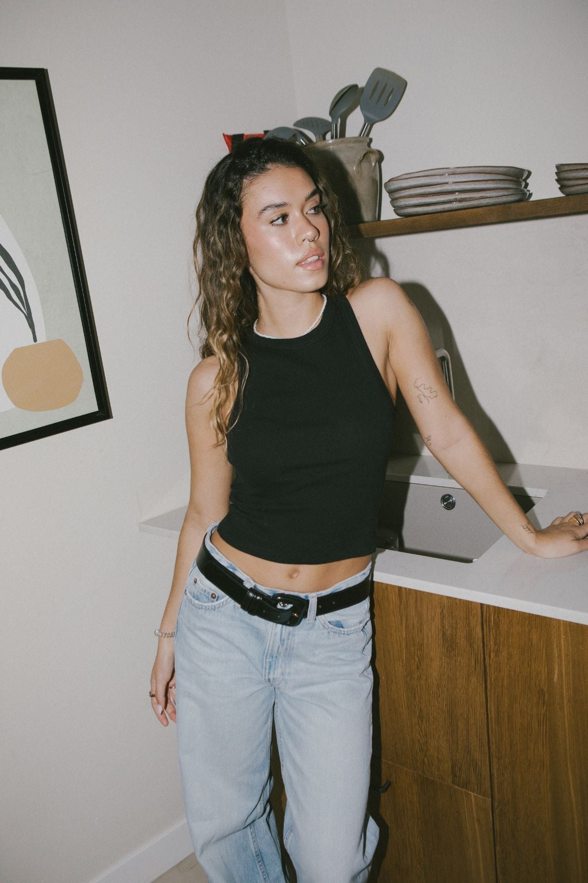 Tank Top Leah Organic Cotton - Black - Narah Soleigh