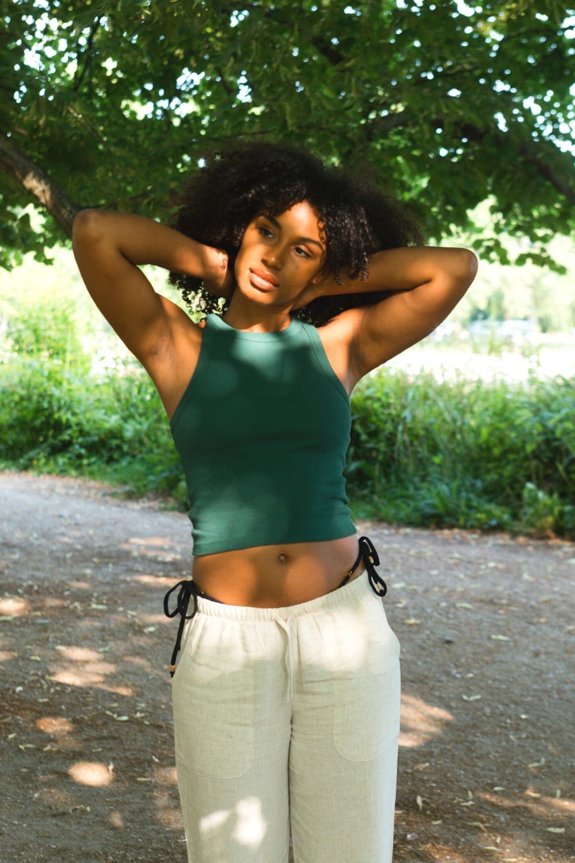 Tank Top Leah Organic Cotton - Forest Green - Narah Soleigh