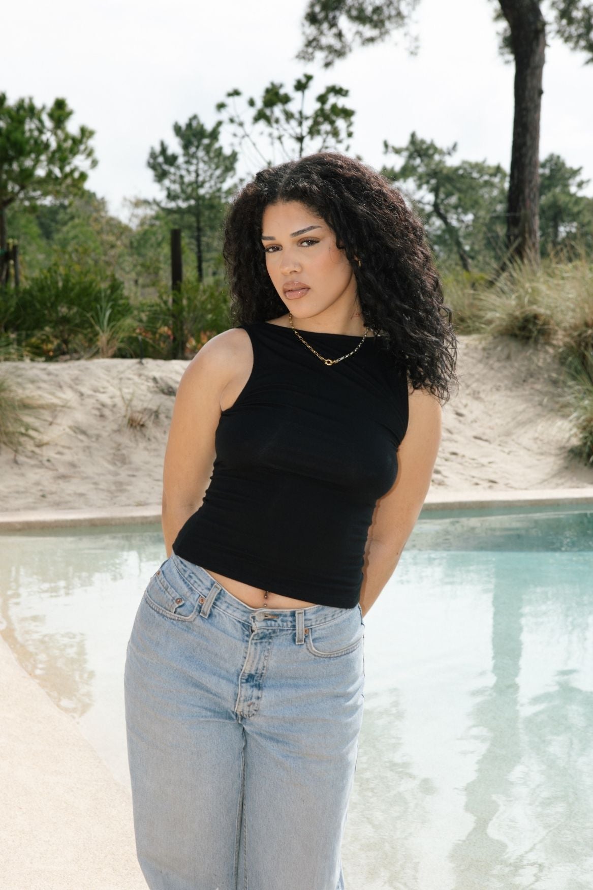 Two - Way Tank Top Micro Modal - Black - Narah Soleigh | Luxe Line