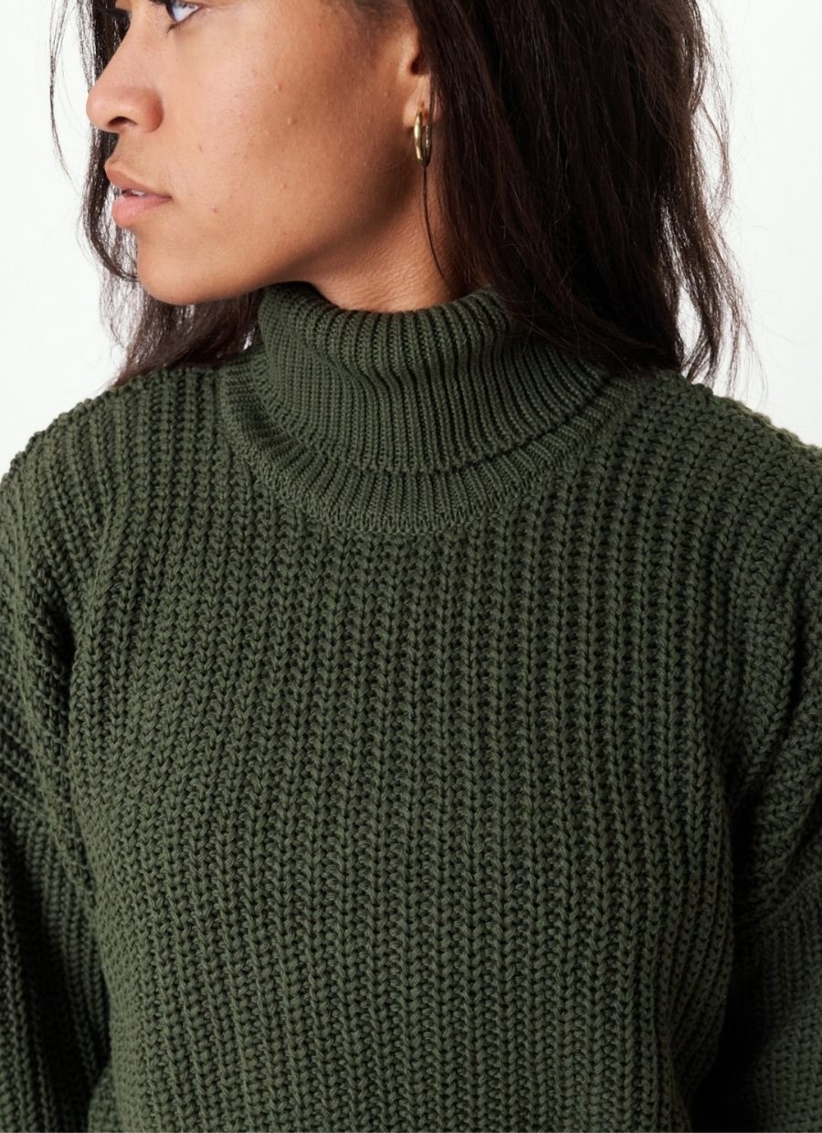 Penelope Turtleneck Knit Sweater - Forest Green - Narah Soleigh