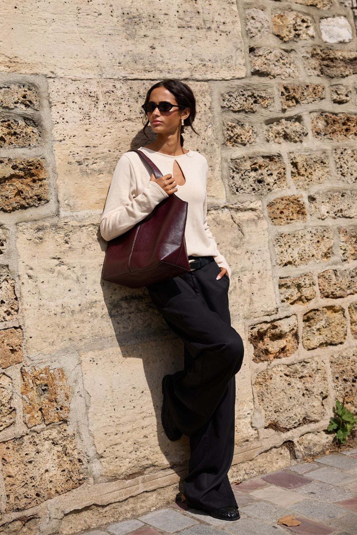 Tailored Wide Leg Pant Lyocell - Black