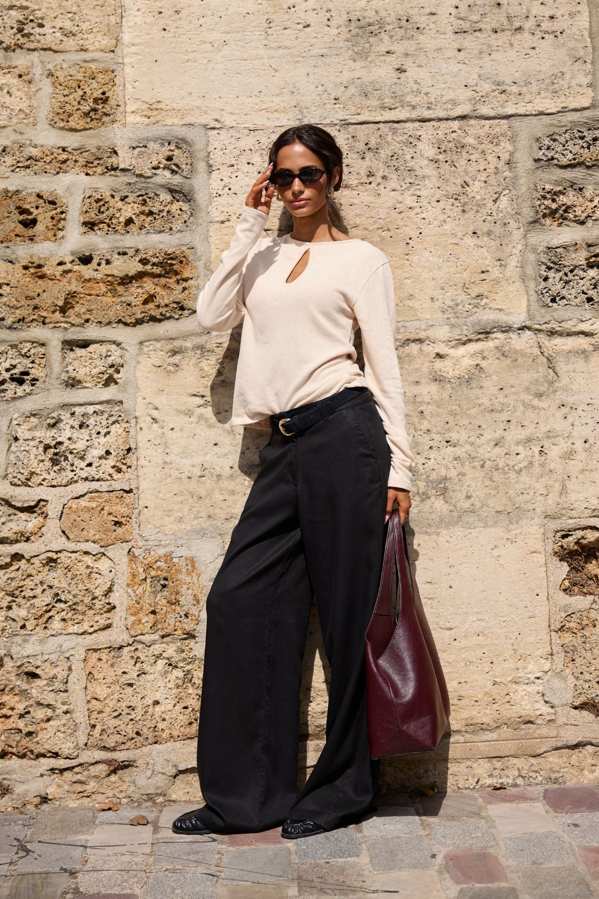 Tailored Wide Leg Pant Lyocell - Black