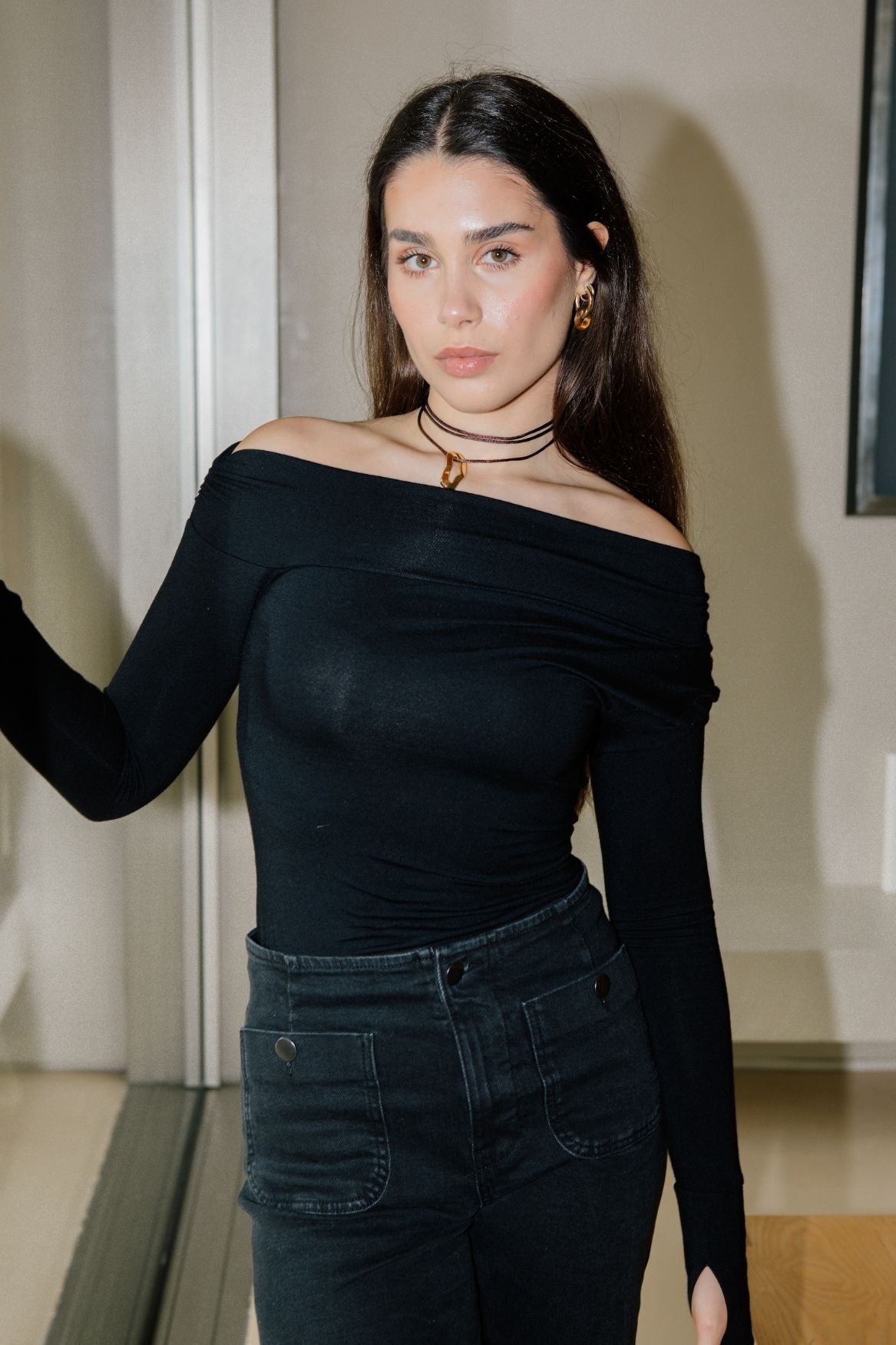 Asymmetrical Longsleeve Micro Modal – Black - Narah Soleigh | Luxe Line