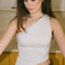 Asymmetrical One-Shoulder Top Modal - Greige