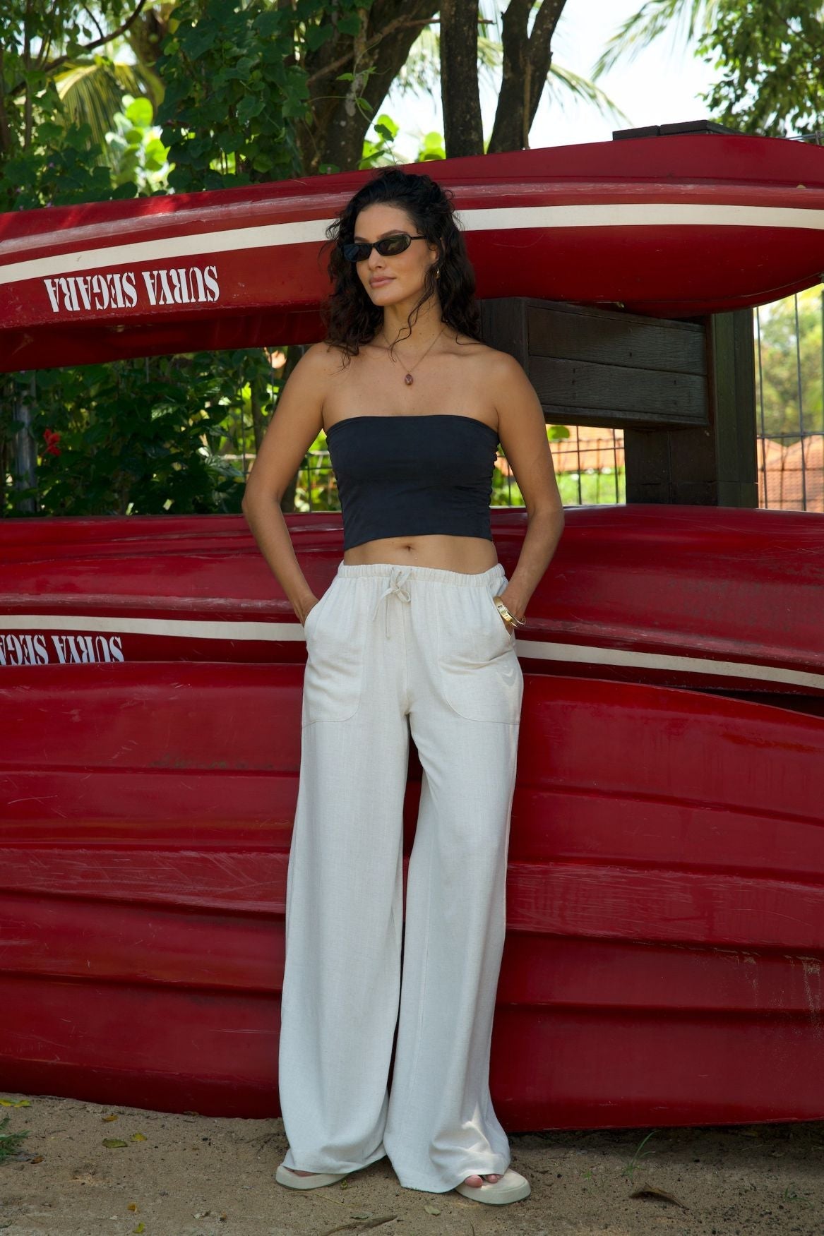 Bandeau Tube Top Cupro - Faded Black - Narah Soleigh | Luxe Line