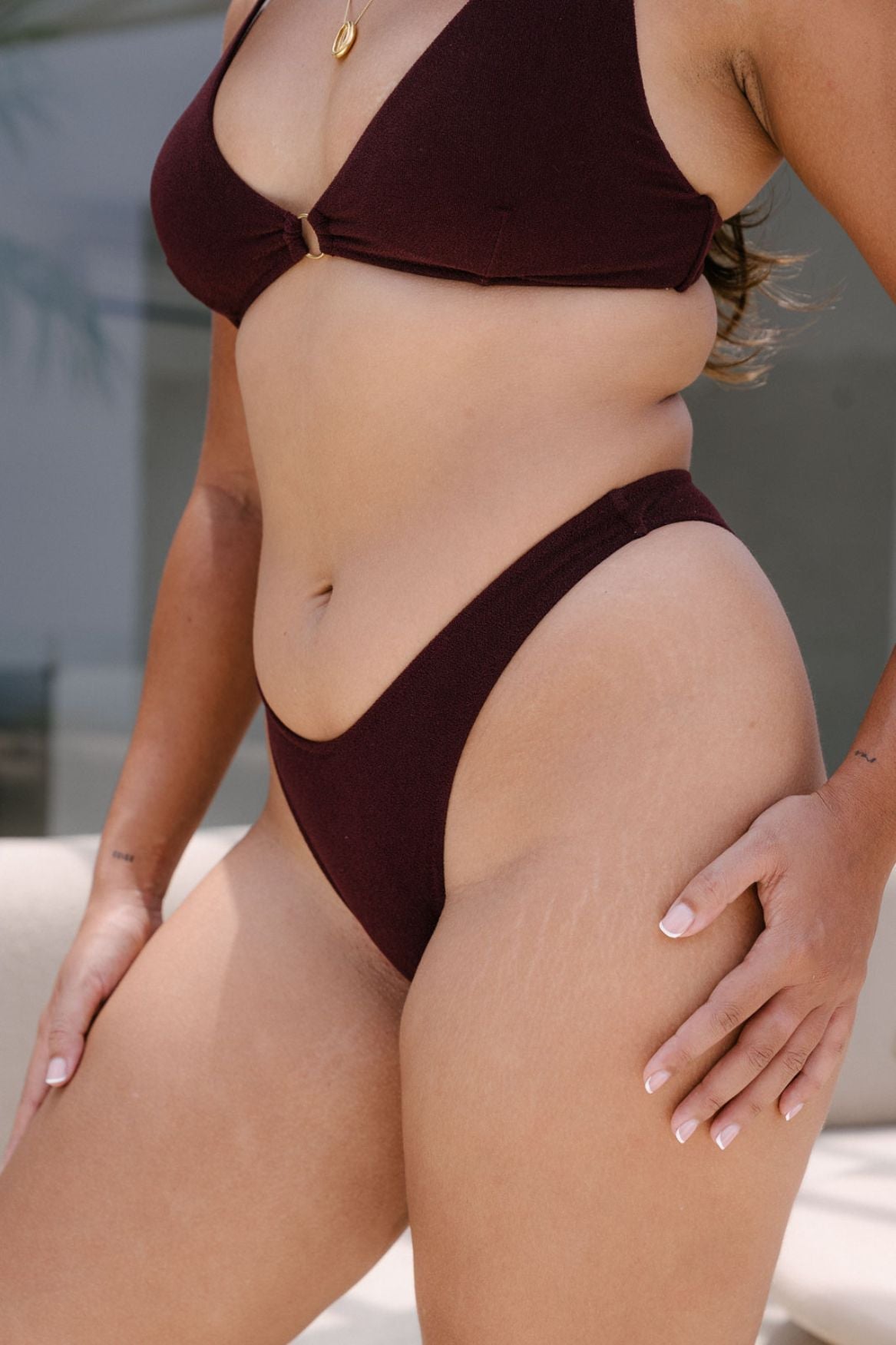 Bikini Bottom Mara - Bordeaux Red Terry - Narah Soleigh