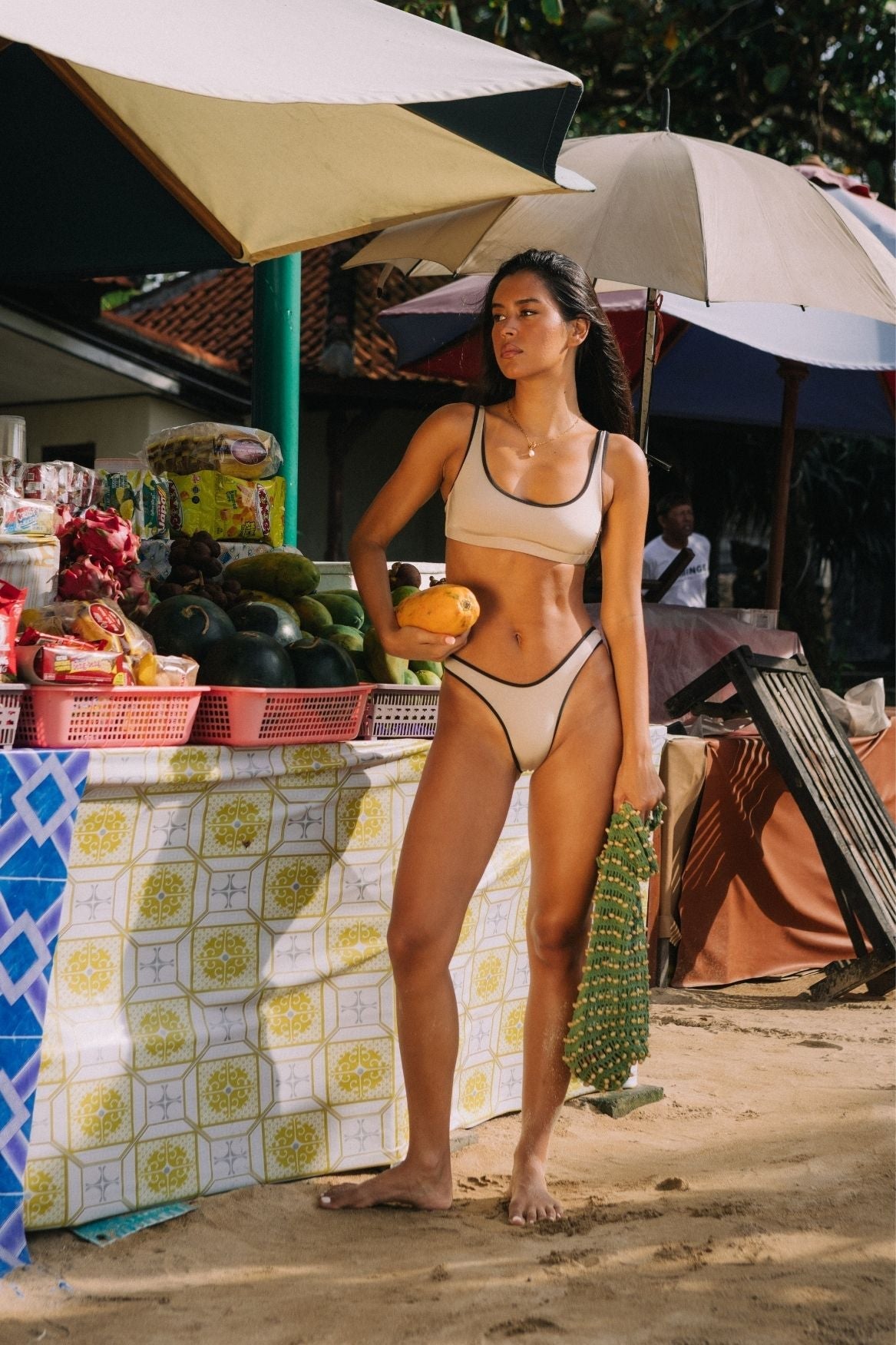 Bikini Bottom Mina - Golden Sand & Black - Narah Soleigh