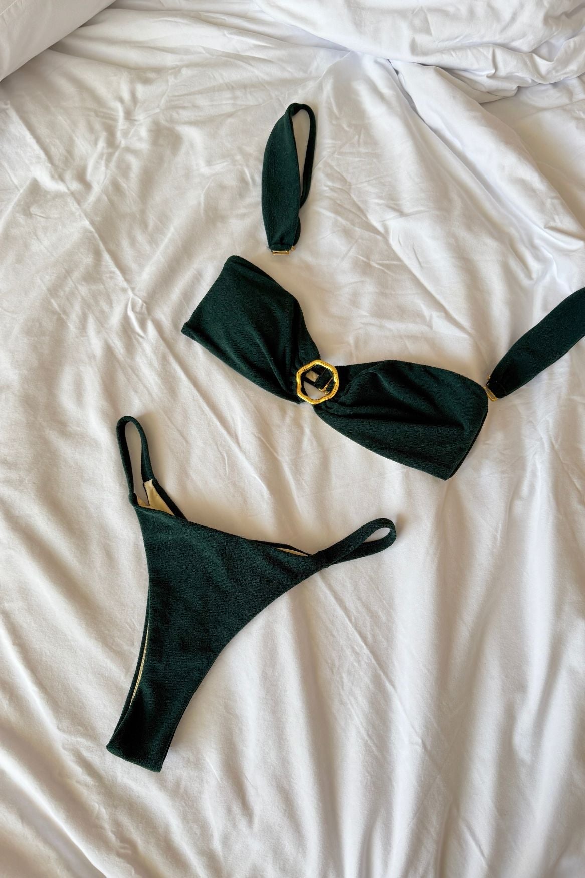 Bikini Bottom Ruby - Deep Green Terry - Narah Soleigh