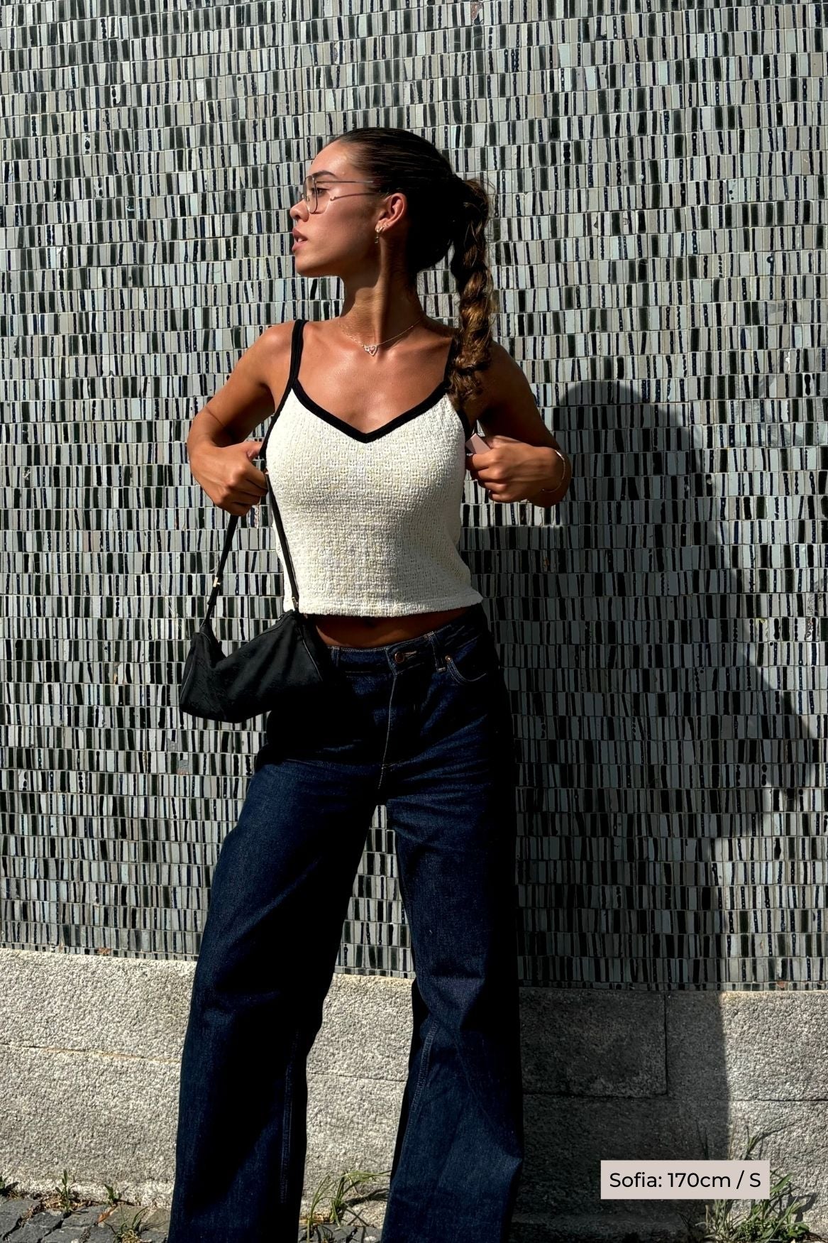 Contrast Knit Top Organic Cotton - Ecru - Narah Soleigh