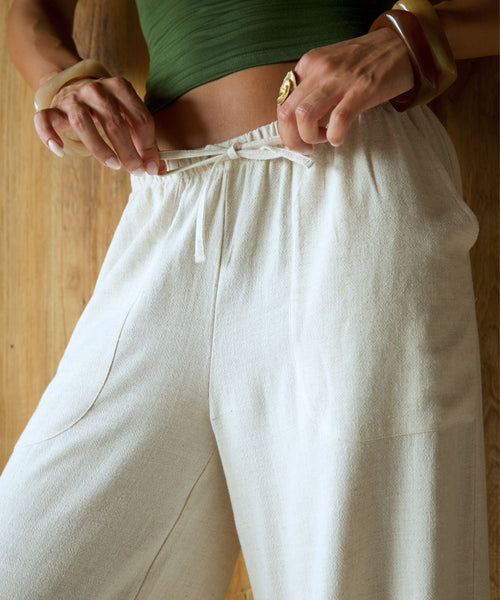 Linen Pant Selma - Ecru - Narah Soleigh | Luxe Line