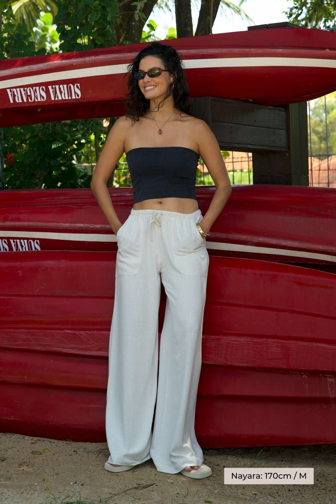 Linen Pant Selma - Ecru - Narah Soleigh | Luxe Line