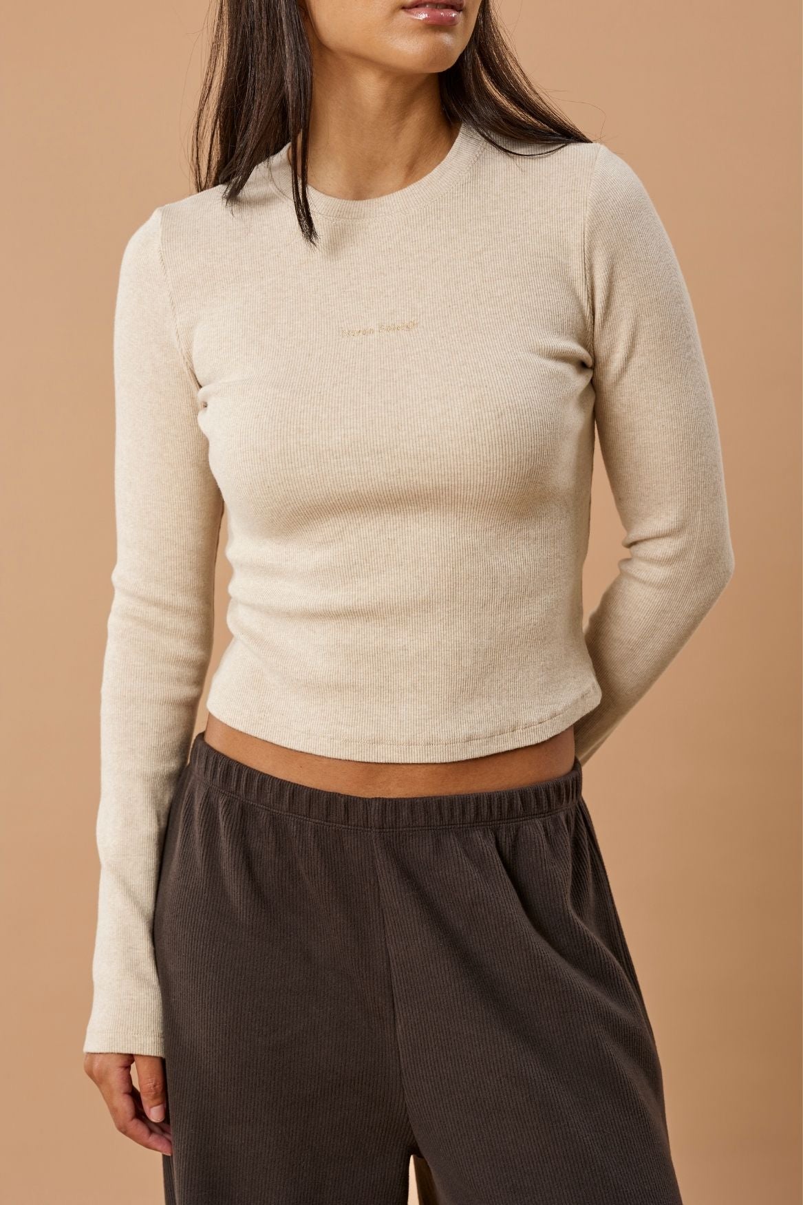 Longsleeve Lena Organic Cotton - Beige Melange - Narah Soleigh