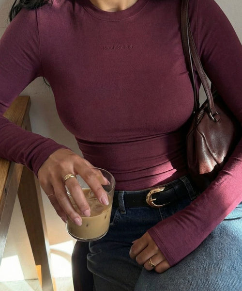 Longsleeve Liv Micro Modal - Dark Cherry - Narah Soleigh | Luxe Line