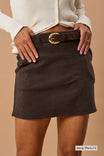 Mini Skirt Organic Cotton - Dark Brown Rib - Narah Soleigh