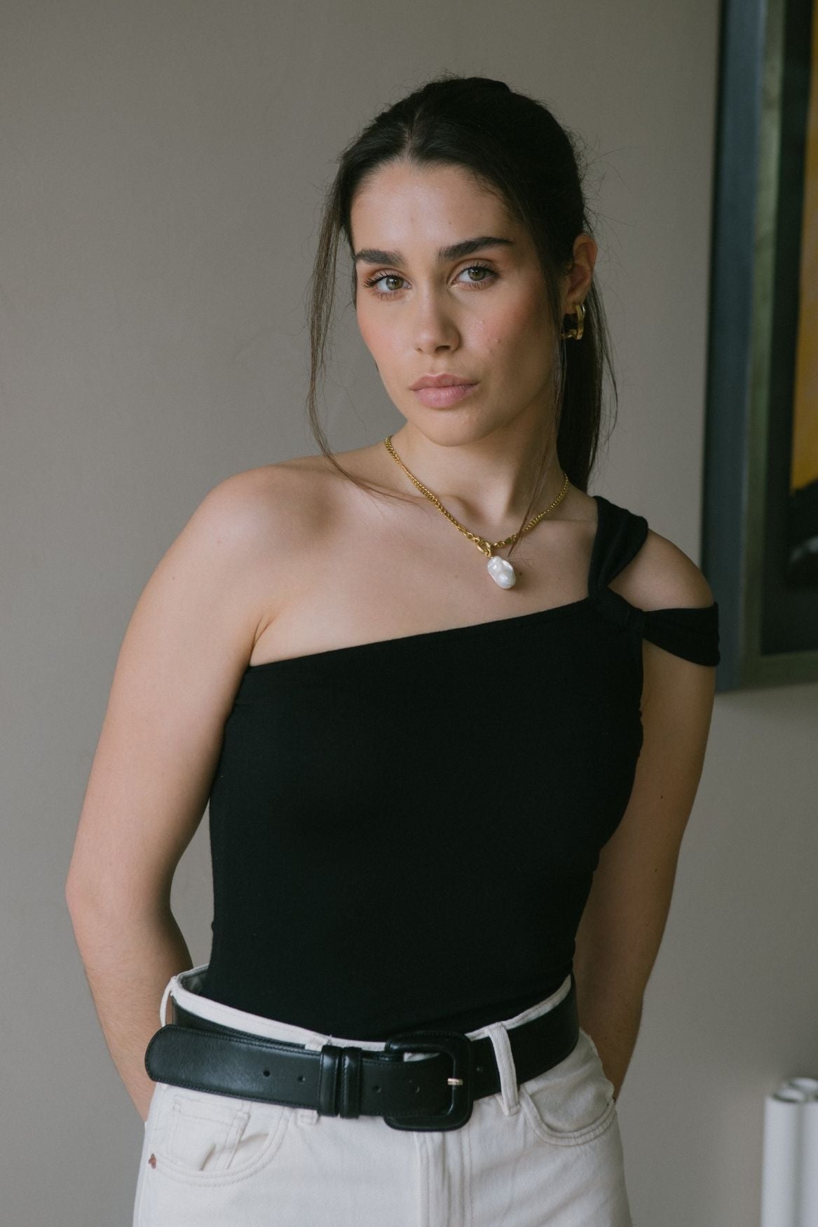 One - Shoulder Cutout Top Micro Modal - Black - Narah Soleigh | Luxe Line