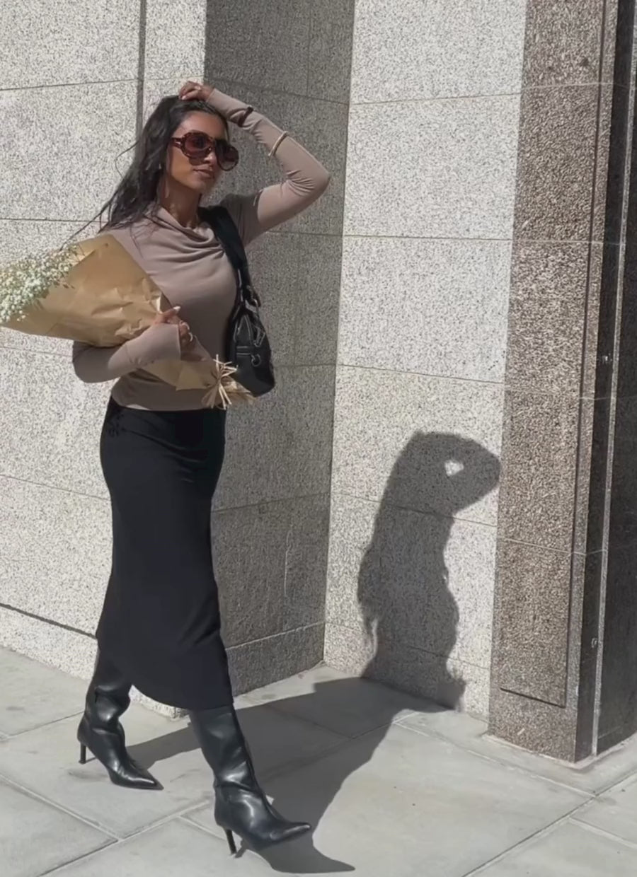 Midi Skirt Amara Modal - Black - Narah Soleigh