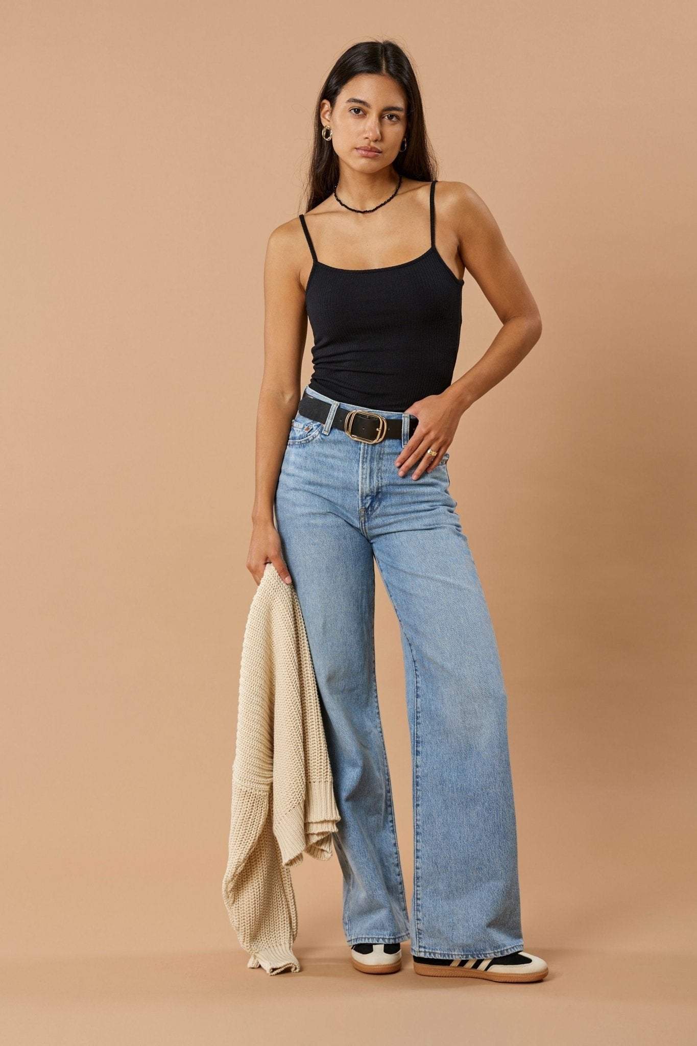 Ribbed TENCEL™ Modal Cami Top – Black | Narah Soleigh