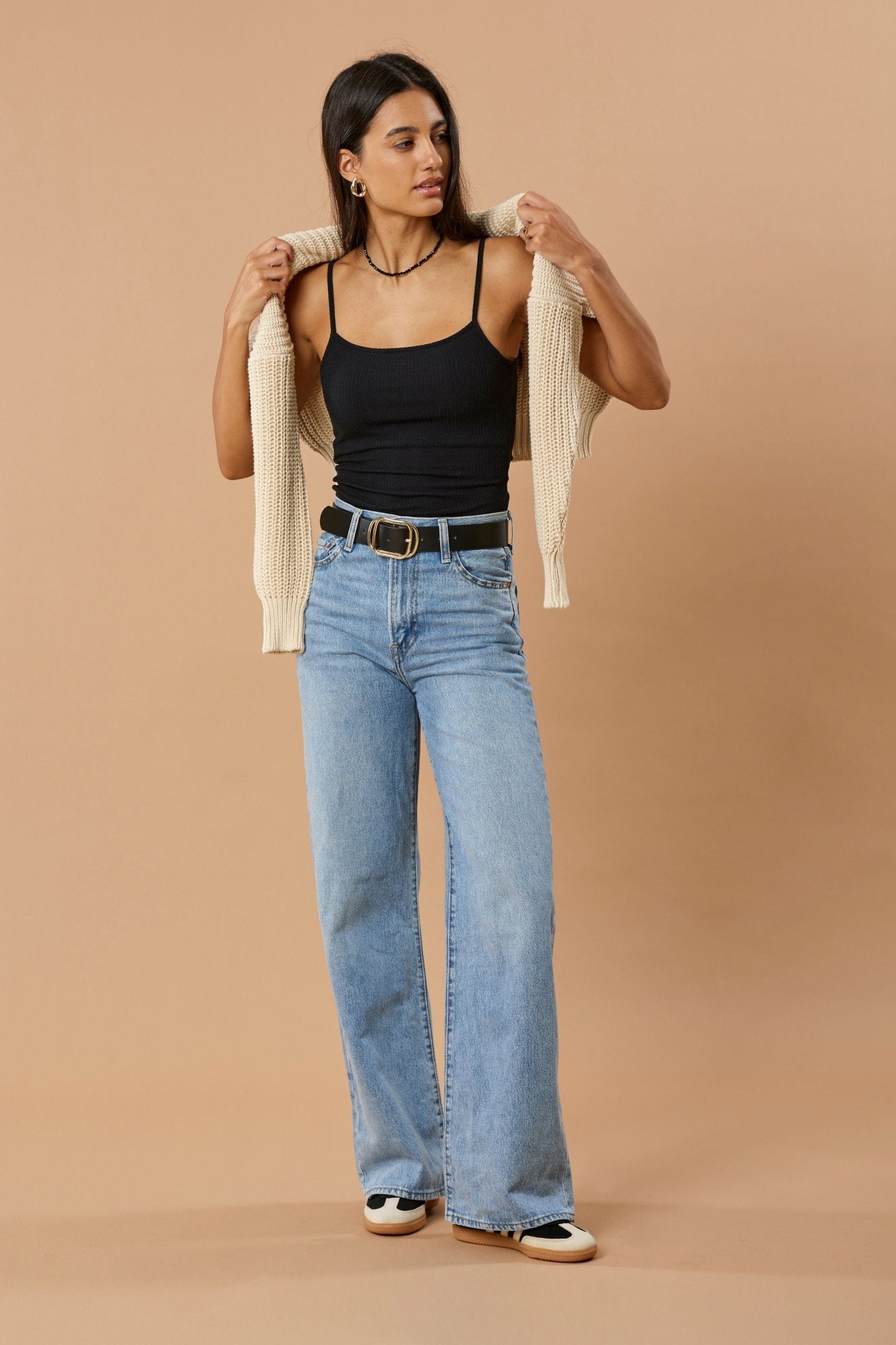 Ribbed TENCEL™ Modal Cami Top – Black | Narah Soleigh